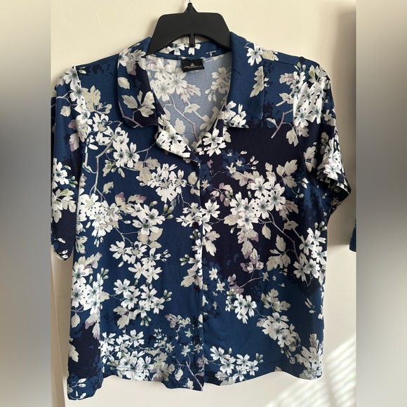 Navy Floral Women's Pajama Set - Picture 3 of 12